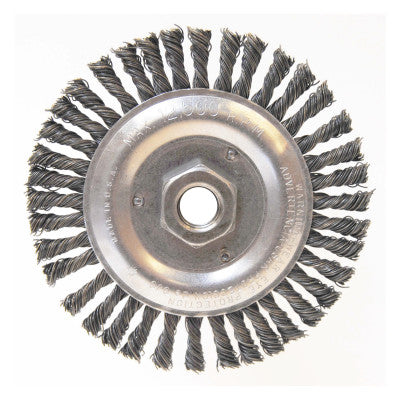Stringer Bead Wheel Brush, 5 in dia x 3/16 in W, 0.02 in Steel Wire 102-BW-855