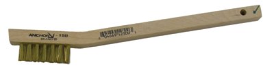 Utility Brush, 7-1/2 in L, 3 x7 Rows, Brass Bristles, Curved Wood Handle 102-15B