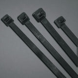 UV Stabilized Cable Ties, 18 lb Tensile Strength, 4.1 in L, Black, 100 EA/BG 102-418UVB