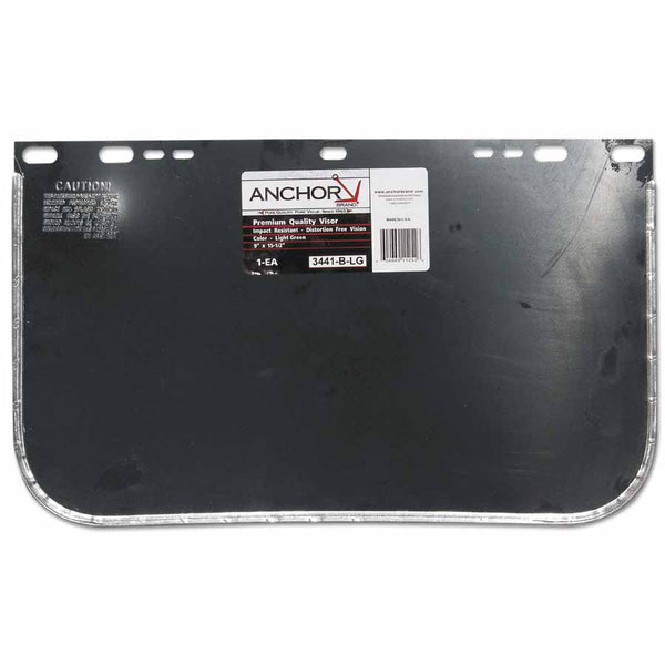 Visor, Light Green, 15-1/2 in L, 9 in H, Aluminum Bound 101-3441-B-LG
