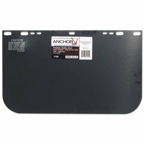Visor, Light Green, Unbound, 9 in x 15-1/2 in, For Jackson Safety Head Gear/Cap Adaptors 101-3441-U-LG