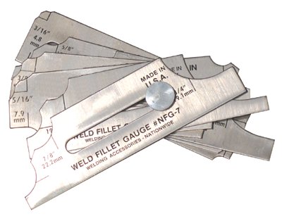 Weld Fillet Gauge with Case, 22 Gauge Size, Stainless Steel 100-NFG-7