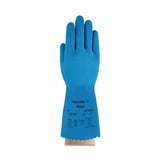AlphaTec 87-029 Natural Latex Rubber Glove, Size 11, Blue 012-87-029-11