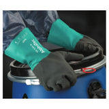 AlphaTec 58-530B/58-535B Gloves, 9, Grey/Teal, 12 in Cuff, 58-530B 012-58-530B-090