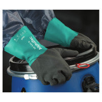 AlphaTec 58-530B/58-535B Gloves, 9, Grey/Teal, 12 in Cuff, 58-530B 012-58-530B-090