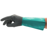 AlphaTec 58-530B/58-535B Gloves, 9, Grey/Teal, 14 in Cuff, 58-5035B 012-58-535B-090