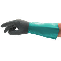 AlphaTec 58-530B/58-535B Gloves, 9, Grey/Teal, 14 in Cuff, 58-5035B 012-58-535B-090