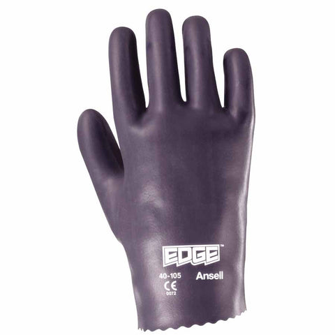 40-105 Nitrile Gloves, Slip-On Cuff, Cotton Lined, Size 10, Gray 012-40-105-10
