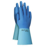 Hy-Care Gloves, 10, Natural Latex, Blue 012-62-400-10