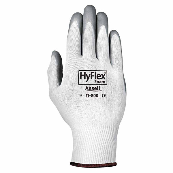 11-800 Nitrile Foam Palm Coated Gloves, Size 8, Gray/White 012-11-800-8