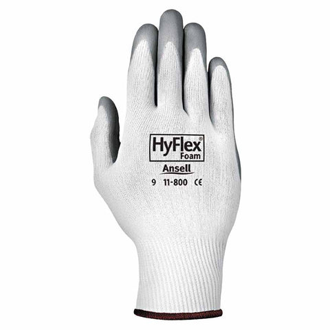 11-800 Nitrile Foam Palm Coated Gloves, Size 8, Gray/White 012-11-800-8
