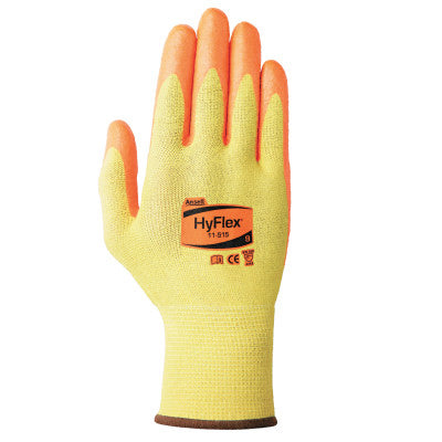 11-515 Cut Resistant Gloves with High Visibility, Nitrile Coated, Size 9, Orange 012-11-515-9