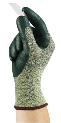 11-511 Nitrile Palm Coated Gloves, Size 6, Green/Yellow 012-11-511-6