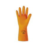 Heavyweight Natural Rubber Latex Gloves, Size 10, Citrus Orange 012-87-208-10