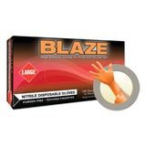 Blaze N48 Nitrile Exam Gloves, Beaded Cuff, Unlined, X-Large, Orange, 5 mil 748-N484