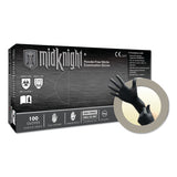 MidKnight MK-296 Disposable Nitrile Gloves, 4.7 mil Palm, 5.5 mil Fingers, Medium, Black 748-MK-296-M