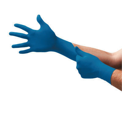 UltraSense US-220 Nitrile Disposable Gloves, Finger -11 mm; Palm -8 mm, Small, Blue 748-US-220-S