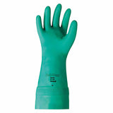 37-165 Nitrile Gloves, Gauntlet Cuff, Unlined, Size 10, Green, 22 mil 012-37-165-10
