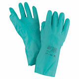 37-145 Nitrile Gloves, Gauntlet Cuff, Unlined, Size 10, Green, 11 mil 012-37-145-10
