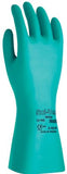 37-155 Nitrile Gloves, Gauntlet Cuff, Unlined, Size 9, Green, 15 mil 012-37-155-9