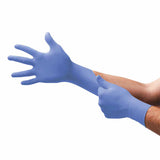 92-675 Nitrile Powder-Free Disposable Gloves, Textured Fingers, 4.3 mil Palm/5.5 mil Fingers, Medium, Blue 012-92-675-M
