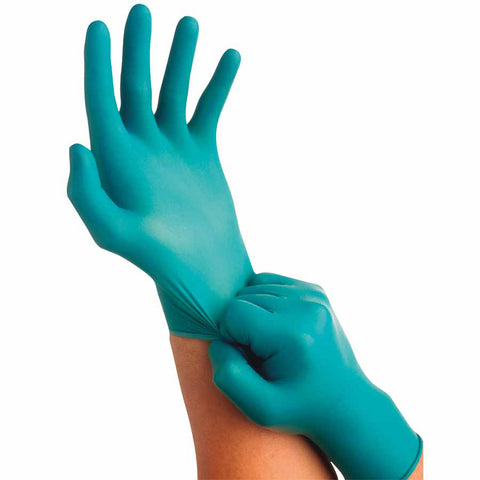 92-500 Disposable Nitrile Gloves, Rolled Cuff, Size 6.5 to 7, Green 012-92-500-6.5-7