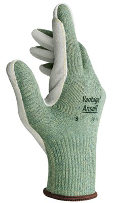70-765 Cut-Resistant Gloves with Leather Palm, Size 9, Mint/Leather 012-70-765-9