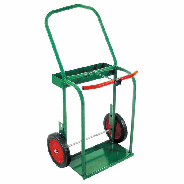 High-Rail Frame Dual-Cylinder Cart, 42 in H x 23 in W, 10 in Solid Rubber Wheels 021-41-10