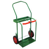 High-Rail Frame Dual-Cylinder Cart, 46 in H x 25 in W, 10 in Solid Rubber Wheels 021-85-10
