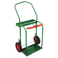 High-Rail Frame Dual-Cylinder Cart, 46 in H x 25 in W, 10 in Solid Rubber Wheels 021-85-10