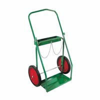 Low-Rail Frame Dual-Cylinder Cart, 28 in OD W x 46 in H, 14 in dia x 1.75 in W Solid Rubber (BB), Incl Safety Chain 021-8-14