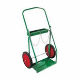Low-Rail Frame Dual-Cylinder Cart, 28 in OD W x 46 in H, 14 in dia x 1.75 in W Solid Rubber (BB), Incl Safety Chain 021-8-14