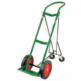 H/T Size Cylinder Cart, Sngl, 15 in W x 46 in H x 15 in D, 10 in dia x 1.75 in W Wheels, 2-Casters, Retractable Rear Assy 021-6114