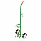 D/E Size Cylinder Transport Cart, Single, 12 in W x 41 in H x 10 in D, 6 in Semi-Pneumatic Wheels, Gurney/Mask Hooks 021-6105