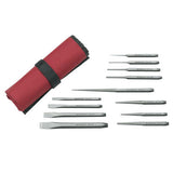 Punch and Chisel Sets, 12 Pc, 1/4 in - 5/8 in, Carrying Pouch 329-82305