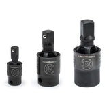 3 Pc. Impact Universal Joint Pinless, 1/2 in; 1/4 in; 3/8 in Dr 329-84960