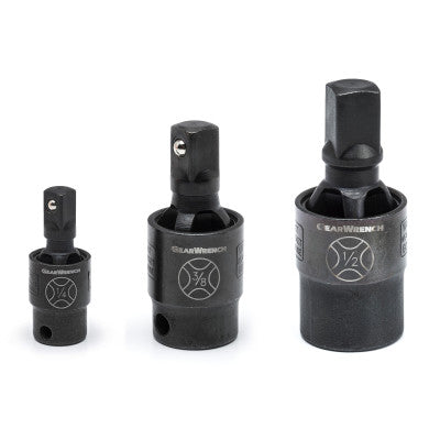 3 Pc. Impact Universal Joint Pinless, 1/2 in; 1/4 in; 3/8 in Dr 329-84960