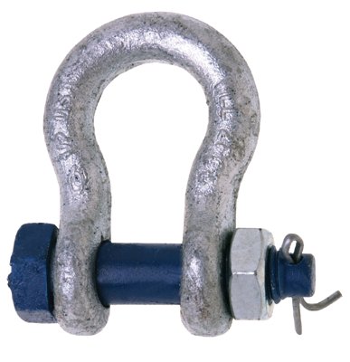 999-G Series Anchor Shackles, 1/2 in Bail Size, 2 Tons, Secured Bolt & Nut 193-5390835