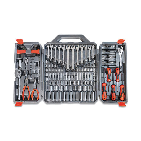 1/4 in and 3/8 in Drive 6-Pt SAE/Metric Professional Tool Set, 180 Piece 181-CTK180