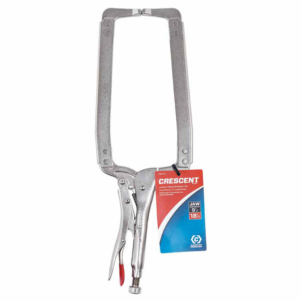 Locking C-Clamp, Regular Pads, Locking Grip, 18 in Long 181-C18CCRN