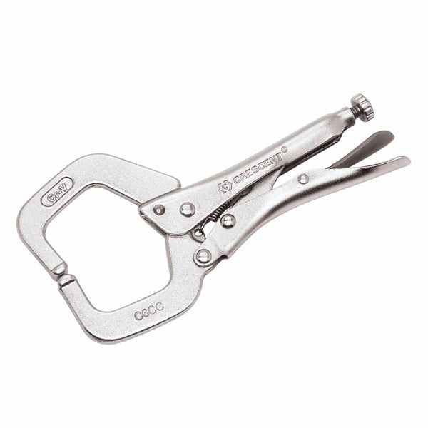 Locking C-Clamp, Locking Grip Handle, 6 in L, Silver 181-C6CCSVN