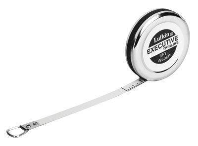 Executive Diameter Pocket Measuring Tape, 1/4 in x 6 ft, A18 Blade, Yellow/Chrome 182-W606P