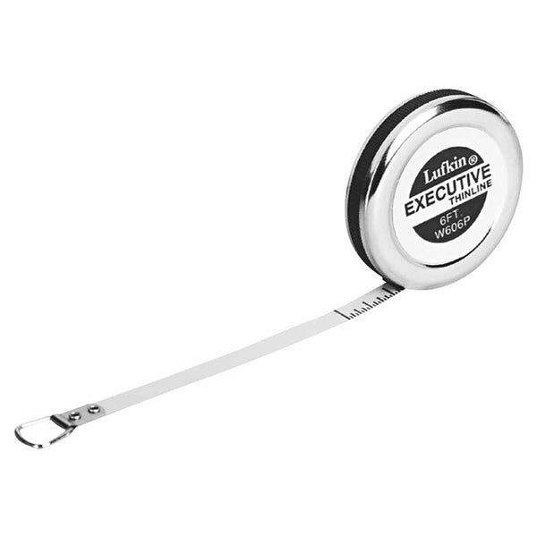 Executive Diameter Pocket Measuring Tape, 1/4 in x 6 ft, A19 Blade, Yellow/Chrome 182-W606PD