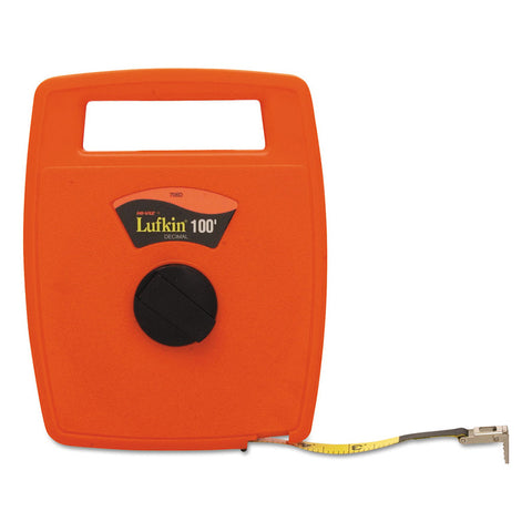 Hi-Viz Linear Measuring Tapes, 1/2 in x 100 ft, SAE, Orange, 1/8 in Grad 182-706L