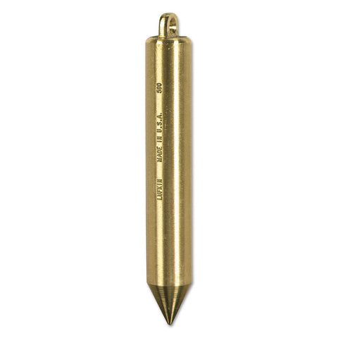 Inage Oil Gauging Plumb Bob, 1 in dia, 6.75 in L, Solid Brass, Unmarked 182-TT590N