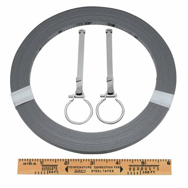 Peerless Surveying Tapes, 1/4 in x 200 ft, Inch/Engineers, Chrome, Open Reel 182-C1278DN