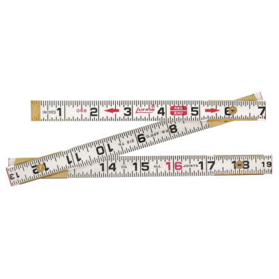 Red End Rulers, 6 ft, Wood, Inch/Metric, 2 Scales 182-062CMEN