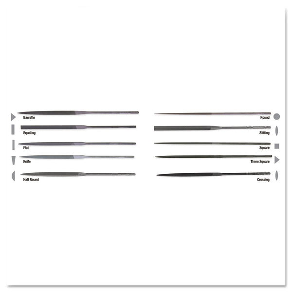 Swiss Pattern Rectangular Needle Files, 6 1/4 in, Straight 183-37982