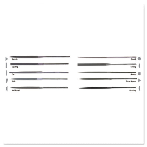 Swiss Pattern Rectangular Needle Files, 6 1/4 in, Straight 183-37982