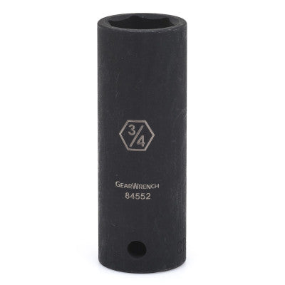 Impact Socket, 1/2 in Drive Size, 9/16 in Opening Size, 6-point, Deep Length 329-84549N